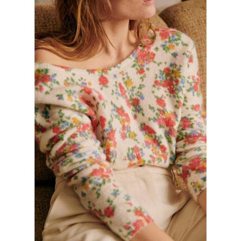 Sezane Juno Cardigan Secret Garden Size Small Wool